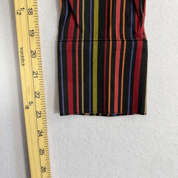 Talbots Womens Silk Stretch Striped Button Down Shirt Blouse Multi Color Size 10 - Picture 6 of 9